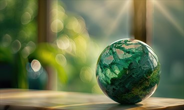 Natural gemstone sphere formed earth globe AI generated