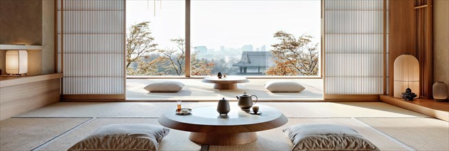 A contemporary reinterpretation of the classic Japanese tea ceremony in a minimalist space that