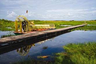 Airboat at Miccosukee Tribe Island, US Highway 41, Miami, Everglades, Florida, USA, North America