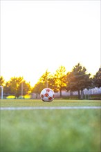 Soccer ball on a soccer field