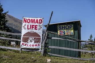 Nomad Life, Shield, Altyn Arashan, Tien Shan Mountains, Kyrgyzstan, Asia