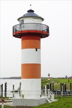 Lighthouses on the Elbe, Twielenfleth, Altes Land, Lower Saxony, Germany, Europe