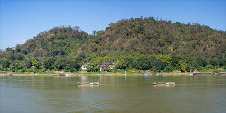 Panorama over the Mekong at Luang Prabang, Luang Prabang province, Laos, Asia