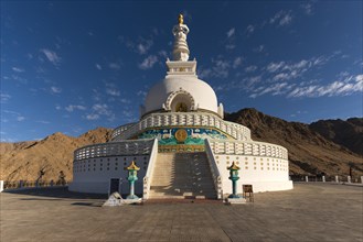 Shanti Stupa in Leh, Ladakh, Jammu and Kashmir, India, Asia