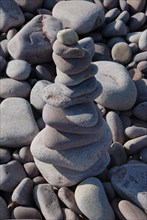 Pebble sculpture on a beach
