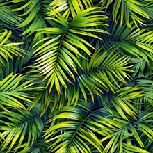 Seamless pattern of tropical palm leaves AI generated