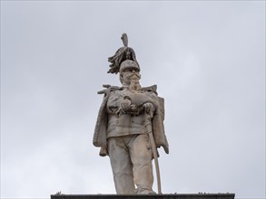 Monument Vittorio Emanuele II, detail, Piazza Italia, Sassari, Sardinia, Italy, Europe