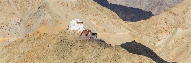 The Namgyal Tsemo Gompa monastery on Tsenmo Hill, a viewpoint over Leh, Ladakh, Jammu and Kashmir,
