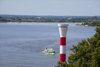 Lighthouse on the Elbe, Blankenese district, Hamburg, Germany, Europe