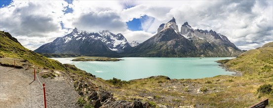 Nordenskjold Lake and the Paine Mountain Range, Torres de Paine, Magallanes and Chilean Antarctica,
