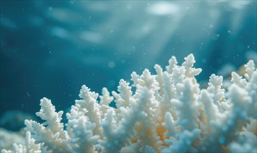 Coral bleaching due to pollution and rising sea temperatures AI generated