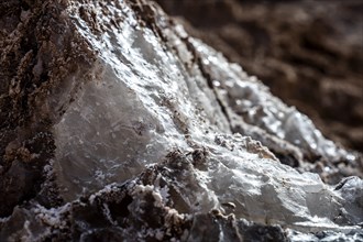 Salt crystals bound in rock, Valle de la Luna, San Pedro de Atacama, Antofagasta, Chile, South
