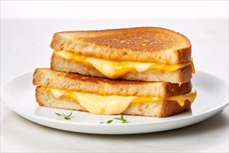 Grilled cheese sandwich on plate. KI generiert, generiert, AI generated