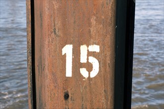 Vintage number 15, digit, anniversary, birthday, North Rhine-Westphalia, Germany, Europe