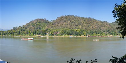 Panorama over the Mekong at Luang Prabang, Luang Prabang province, Laos, Asia