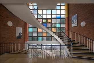 Staircase in a public building from the 1950s, Nuremberg, Middle Franconia, Bavaria, Germany,