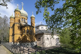 Orthodox church at the historic cemetery, Weimar, Thuringia, Germany, Europe