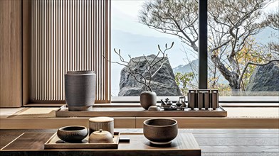 A modern reinterpretation of the classic Japanese tea ceremony and a minimalist interior that gives