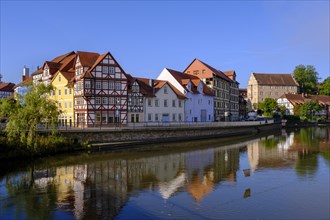 Houses on the Werra, Eschwege, Werratal, Werra-Meissner-Kreis, Hesse, Germany, Europe