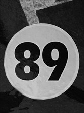 Vintage number 89, digit, anniversary, birthday, North Rhine-Westphalia, Germany, Europe
