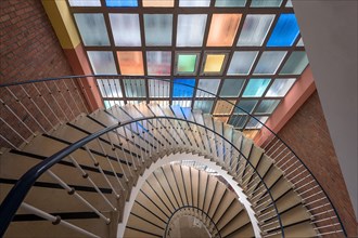 Staircase in a public building from the 1950s, Nuremberg, Middle Franconia, Bavaria, Germany,