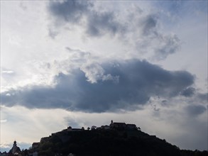 Dramatic clouds over the Riegersburg, Riegersburg, Styrian volcanic region, Styria, Austria, Europe