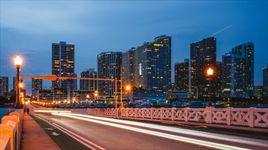 View on Edgewater from Venetian Causeway, Miami, Florida, USA, North America