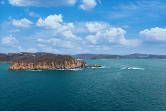 Mexico, vacation in Huatulco. Scenic beaches and ocean shore resorts, Central America