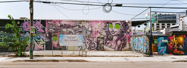 Wynwood Walls Graffiti, SHOTS Bar Miami, 311 NW 23rd St, Wynwood, Miami, Florida, USA, North
