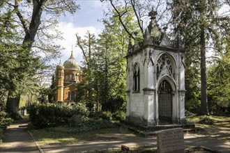 Orthodox church at the historic cemetery, Weimar, Thuringia, Germany, Europe