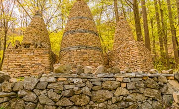 Three stone towers representing symbolic guardians of heaven, earth and humans in South Korea