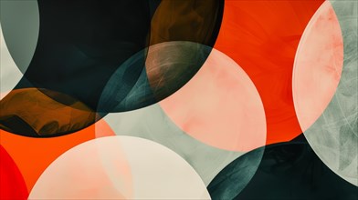 Dynamic abstract with overlapping circles in bold colors offering a strong contrast, AI generated