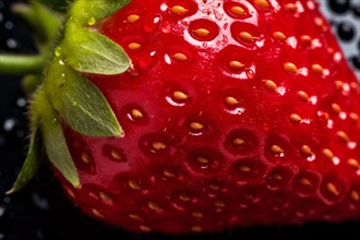 Seeds of strawberry fruit. KI generiert, generiert, AI generated