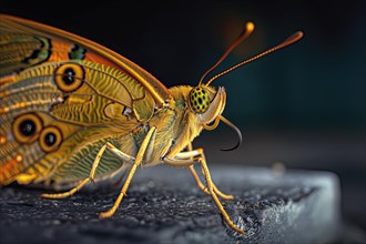 Stylized butterfly macro photography, AI generated