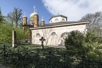 Orthodox church at the historic cemetery, Weimar, Thuringia, Germany, Europe