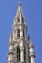 City Hall, Gothic Tower, Grand Place, Brussels, Belgium, Benelux, Europe