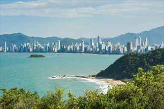 Camboriu, Brazil, December 10, 2017: Students practicing paragliding on the hill, South America