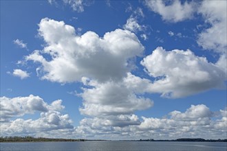 Clouds over the Schlei between Arnis and Lindaunis, Schleswig-Holstein, Germany, Europe