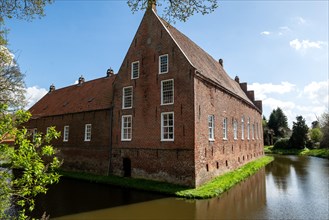 East Frisian chieftain's castle, Hinta moated castle in the village of Hinte, Aurich district, East