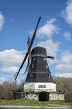 Dutch type windmill built in 1857 in Sankt Olof, Simrishamn municipality, Scania, Sweden,
