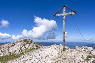 Summit cross, Grosser Daumen, 2280m, Allgaeu Alps, Allgaeu, Bavaria, Germany Europe