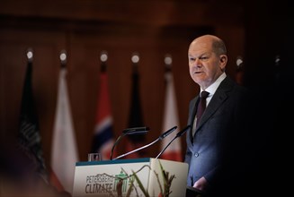 Olaf Scholz, Federal Chancellor, during his speech at the Petersberg Climate Dialogue 2024 at the