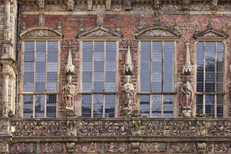 Window of the historic Bremen Town Hall in Bremen, Hanseatic City, State of Bremen, Germany, Europe