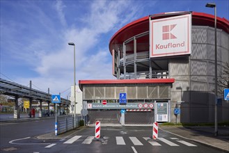 Closed car park at Kaufland and bus station in Hattingen, Ennepe-Ruhr district, North