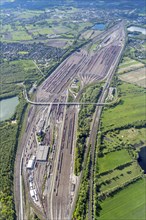 Aerial view, Maschen marshalling yard, railway, freight railway, Maschen, Lower Saxony