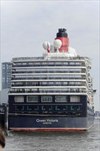 Cruise ship Queen Victoria on the Elbe in Hamburg harbour, Hamburg, Land Hamburg, Northern Germany,