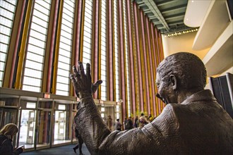 Statue of Nelson Mandela in the entrance hall of the UN headquarters in New York