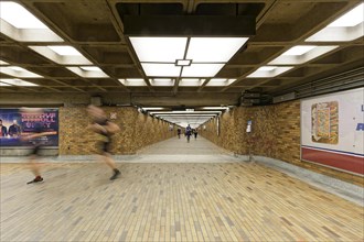 Jogging in the underground pedestrian system, Montreal, Province of Quebec, Canada, North America