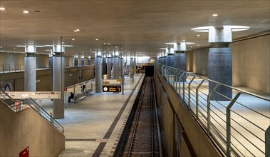 Interior photo, Bundestag underground station, Berlin, Germany, Europe