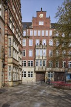 Historic brick building with gable on Martiniplatz in Bremen, Hanseatic City, State of Bremen,